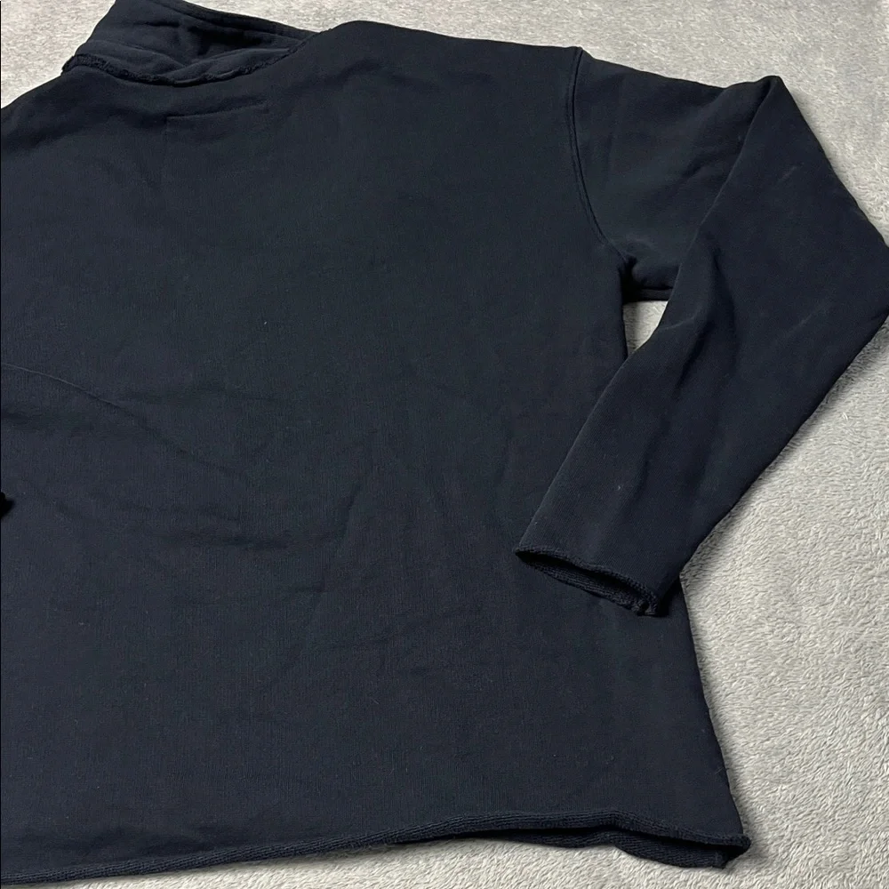 NEW Frank & Eileen S 100%‎ Cotton Triple Fleece Navy Blue Henley Sweatshirt USA